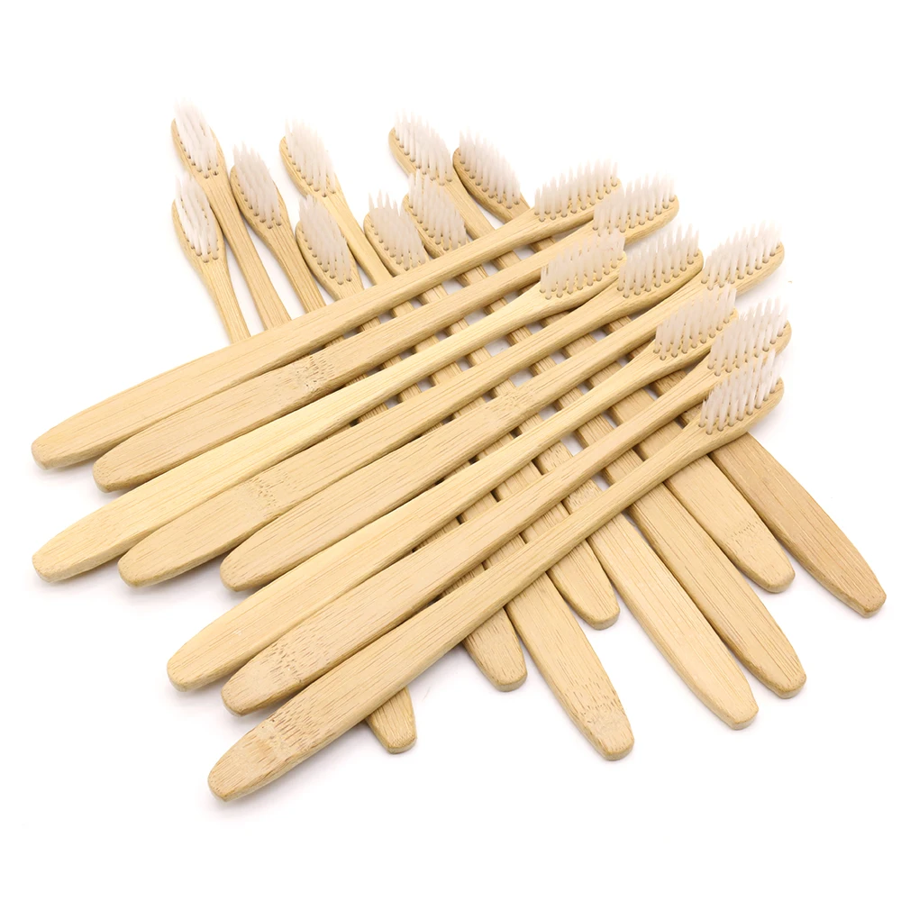 DR.PERFECT 100 pcs Slim Neck Bamboo Toothbrush Wholesale Eco friendly  Wooden Bamboo Toothbrush Oral Care Black Head