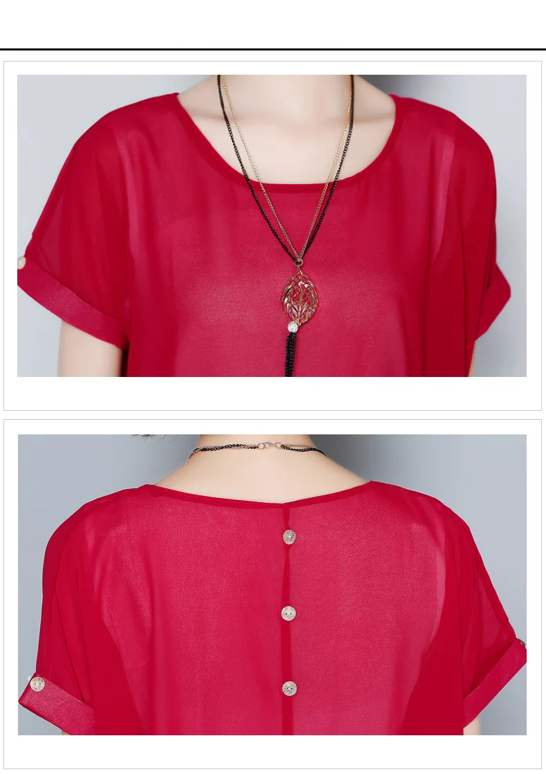 womens tops and blouses summer women 2021 Chiffon blouse Short sleeve women's shirt plus size 3195 50 | Женская одежда