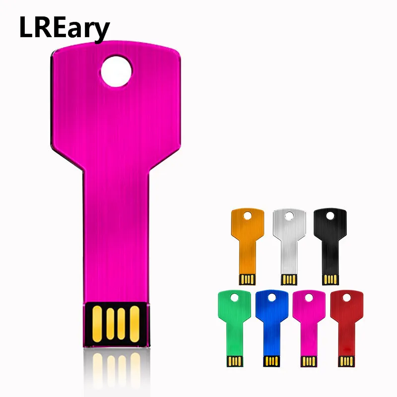 Hot USB Flash Drive Pen 64gb 32gb 16gb 8gb 4gb pendrive waterproof U disk Metal Key shape Memory Stick 2.0 Custom logo | Компьютеры и