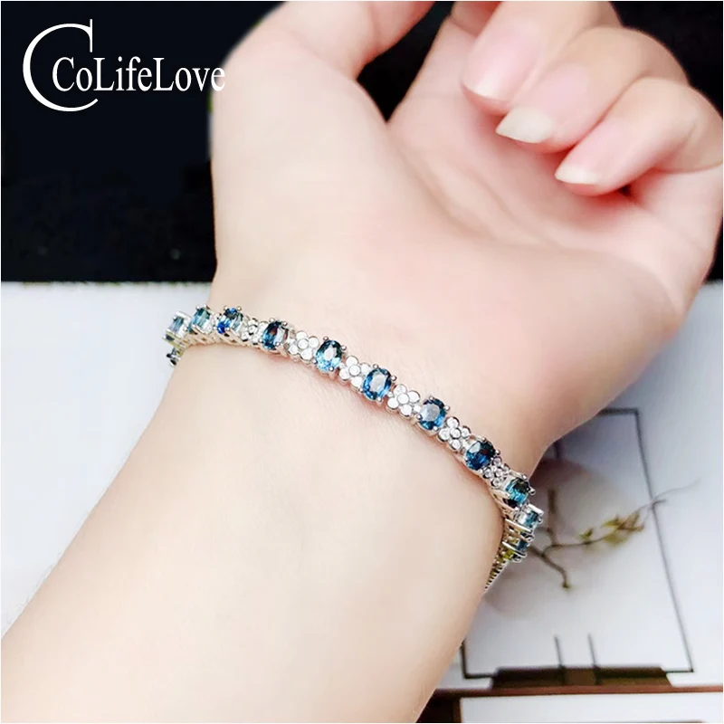 CoLife Jewelry Sterling Silver Sapphire Bracelet for Office Woman Natural Gemstone 925 | Украшения и аксессуары