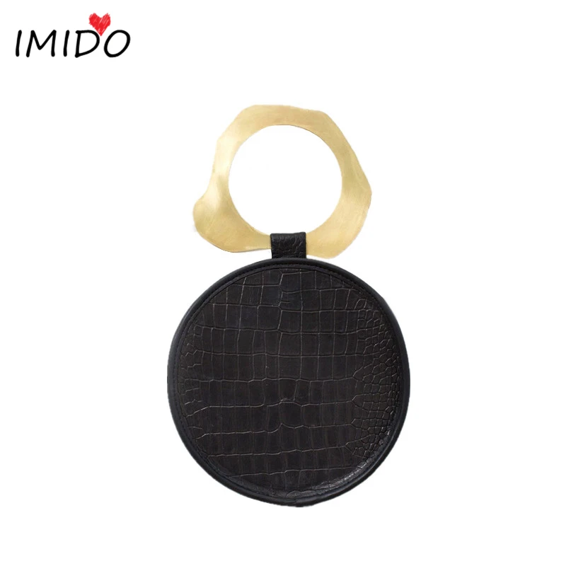 Винтажные сумки аллигатора круглая кожаная сумка женская летняя на плечо