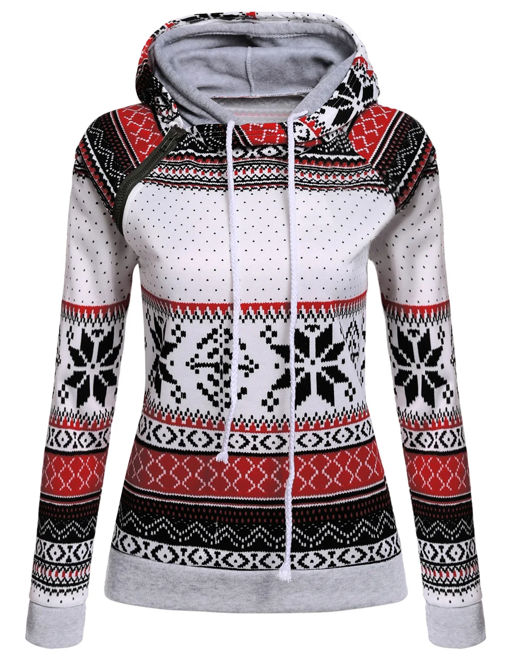 2017 Женская мода осень зима асимметричный реглан длинный рукав Снежинка