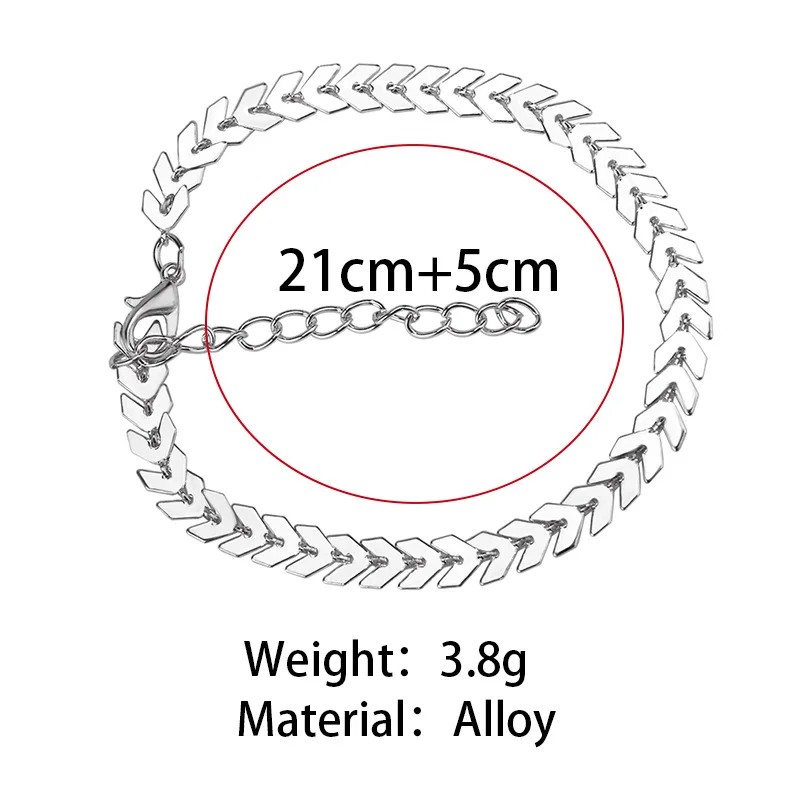 Golden Silver Plated Full Arrows Connected Extender Chain Adjustable Bracelets For Women |
