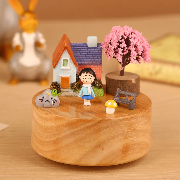 Новая деревянная карусель Музыкальная шкатулка с милыми животными детский