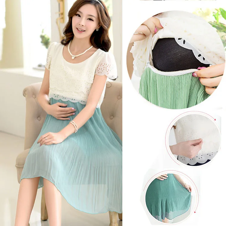 Платье для беременных женщин 2017 летняя модная шифоновая юбка грудного