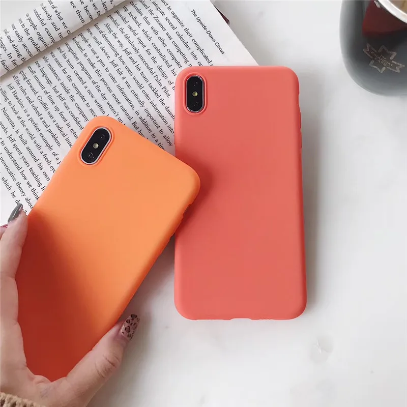 LACK Модный ретро оранжевый чехол для iPhone XS Max XR X 8 7 6S 6 Plus задняя крышка роскошный мягкий чехол из TPU Capa.