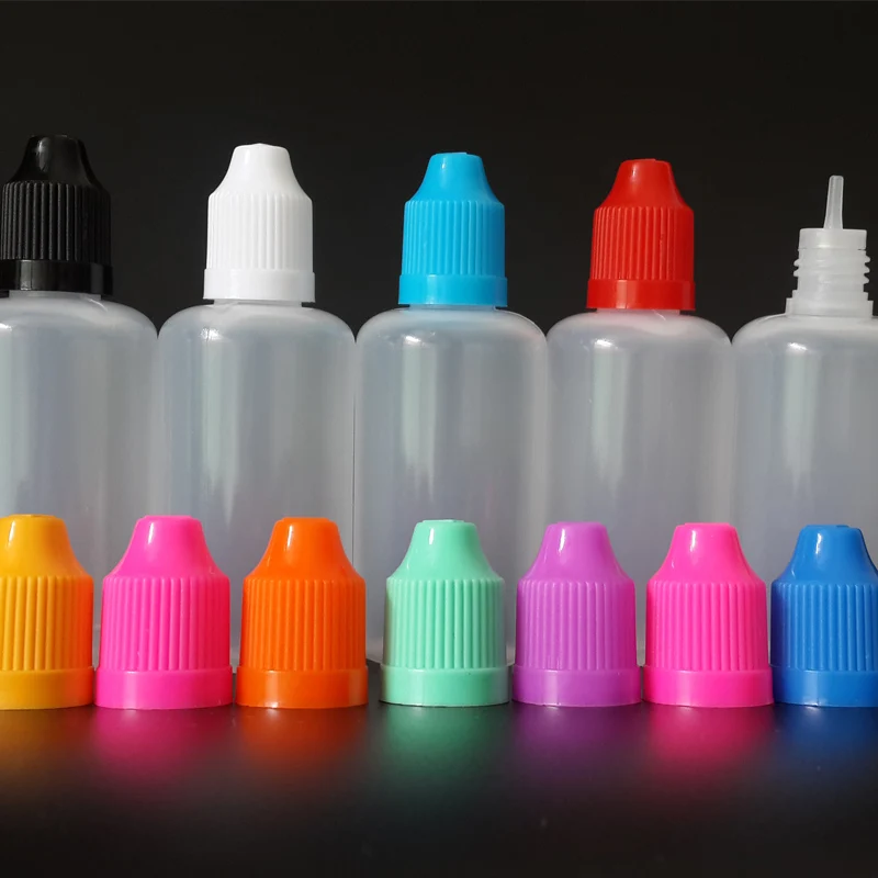 50pcs/lot Mix Colors 50ml Empty Plastic Dropper Bottle E Liquid Juice Refillable Vials With Childproof Cap And Long Thin Tip | Красота и