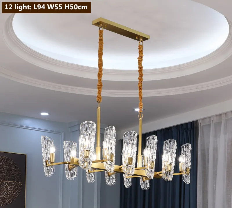 style C 12 light Американский Роскошный Золотой Металл E14 Led люстры висячие светильники Люстра для гостиной блеск Внутреннее освещение Lamparas - Цвет абажура: style C 12 light
