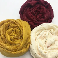 cotton solid color hollow women scarves with gold diamond islamic muslim hijabs shawl plain strip malaysia headscarf 90180cm