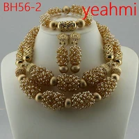 free shipping nigerian beads wedding jewelry set bridal dubai gold color jewelry sets african beads jewelry set bh56 2
