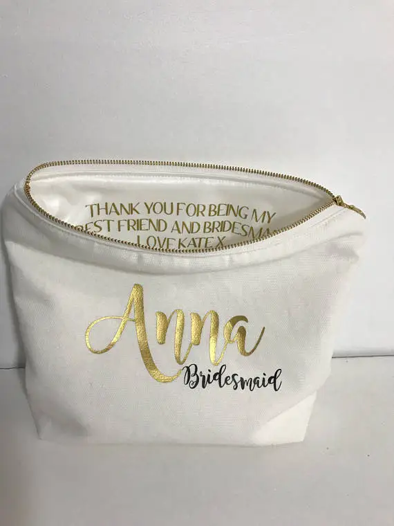 

customize glitter Name Pouch bridesmaid wedding Gift Make Up Cosmetic Bags maid of honor Unique Gift for Bridal Party Bags