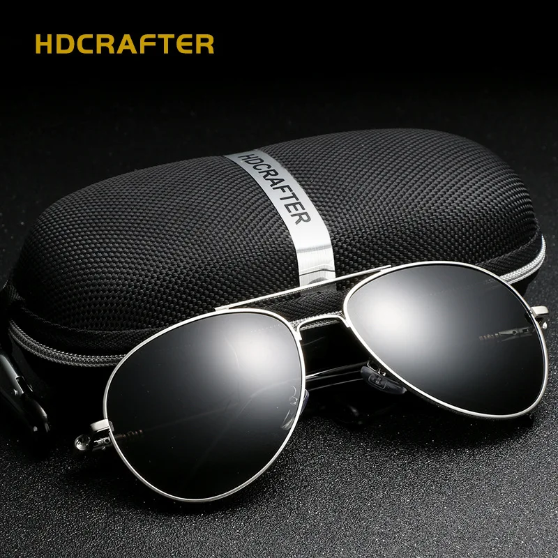 Мужские Солнцезащитные очки-авиаторы HDCRAFTER винтажные поляризационные очки в
