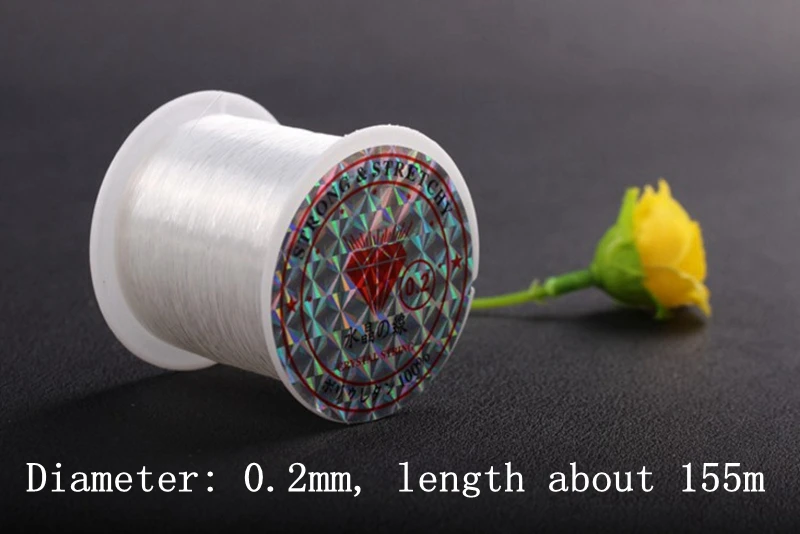2 Rolls/lot Clear Transparent Strong Thread Wire Cords Crystal fish line Jewelry Accessorie DIY Beading Cord Line | Украшения и