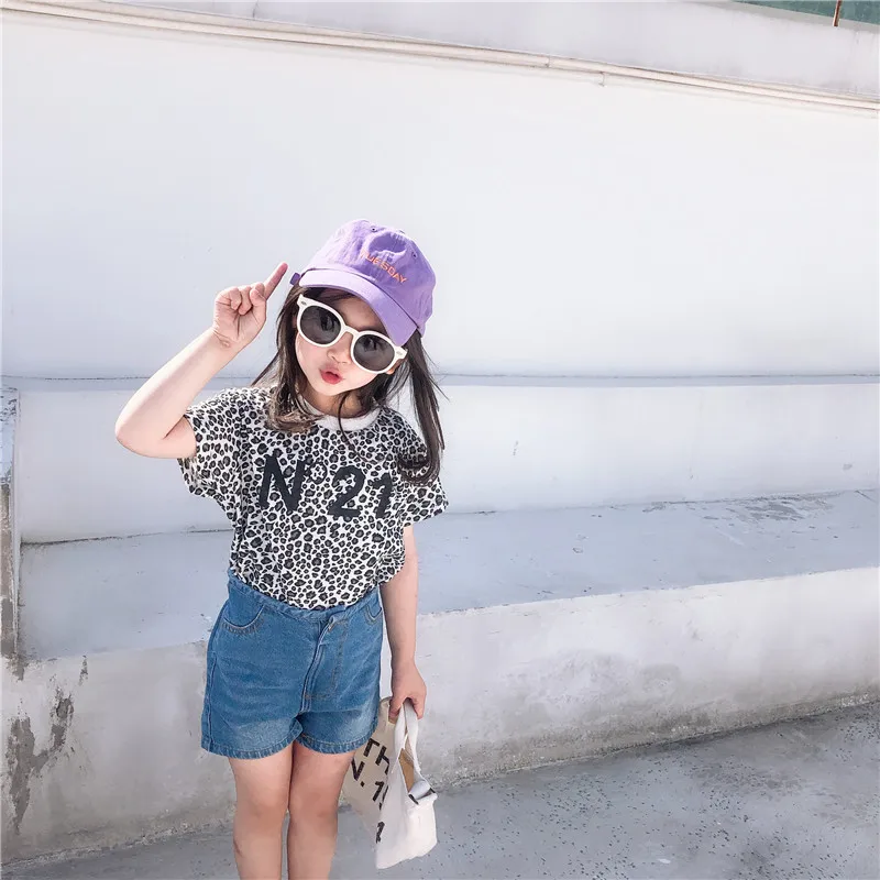 Новое поступление Летнее в Корейском стиле из хлопка с леопардовым принтом