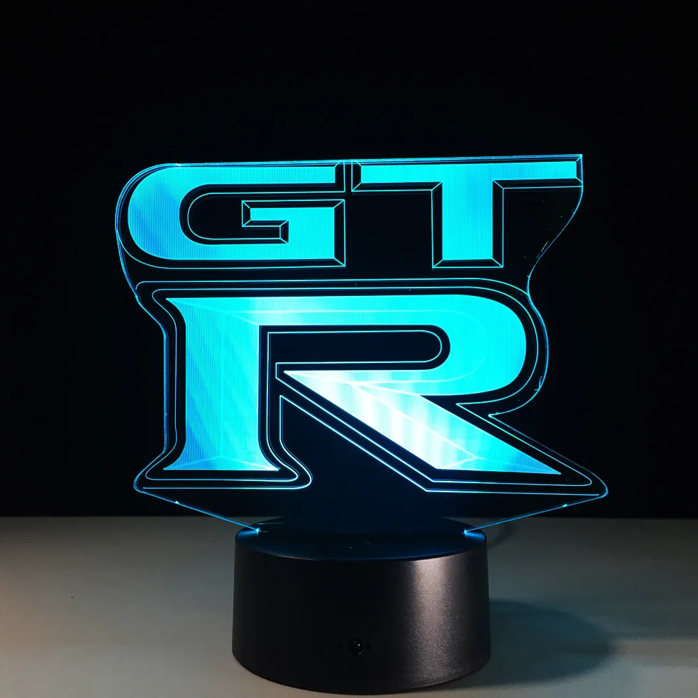 3D светодиодный светильник GTR для спальни ночник 7 цветов с Usb датчиком движения