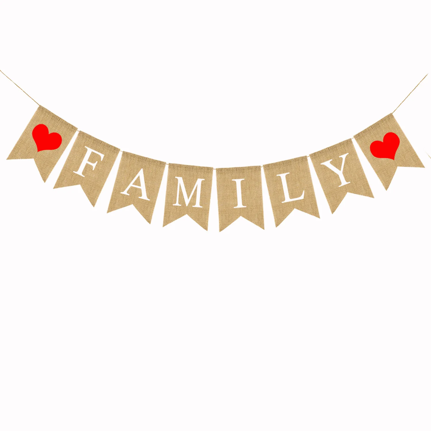 Винтажная деревенская натуральная джутовая Мешковина семейный баннер камин