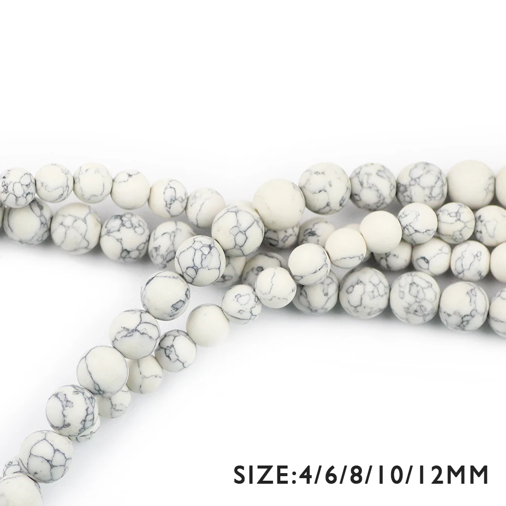 Матовый калаитовый синтетический натуральный камень WLYeeS Howlite 4/6/8/10/12 мм круглые