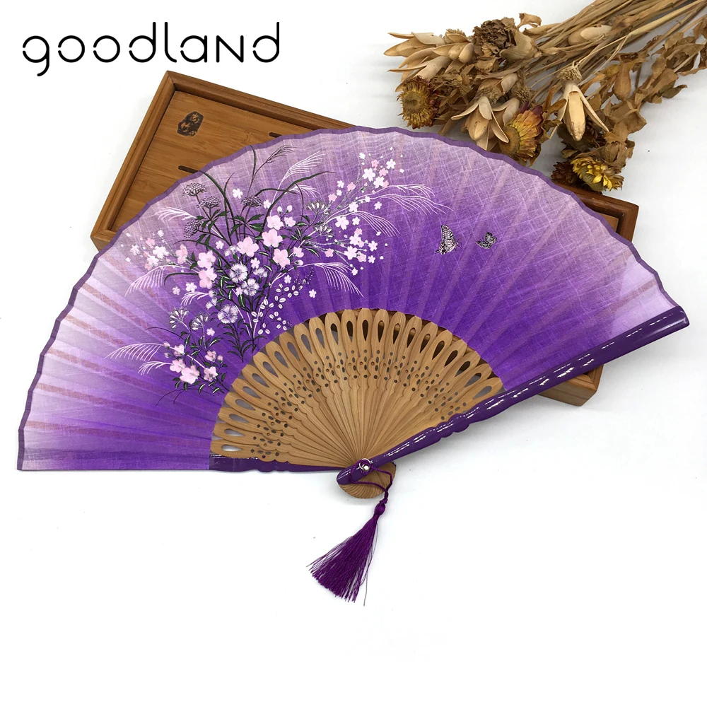 Бесплатная доставка 1 шт. бамбуковая льняная цветочная ткань летняя Складная