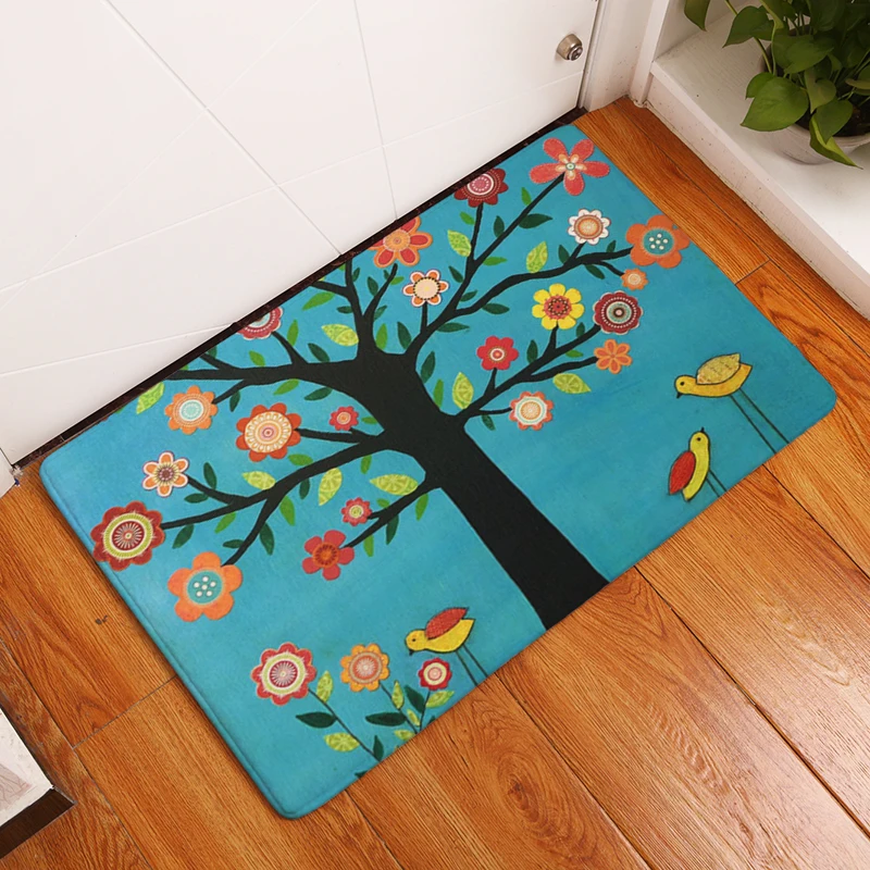 Новые ковры с принтом деревьев Нескользящие кухонные коврики для дома гостиной