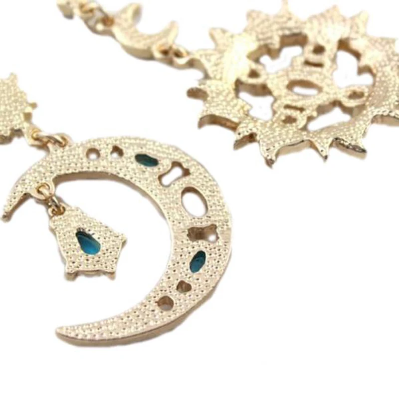 Бохо серьги подвески смолы звезда Солнце Луна Шарм длинные новый богемный горный