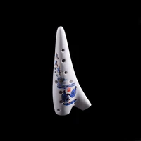 12 holes alto c tone ocarina flute chinese style pattern white ceramic for beginer