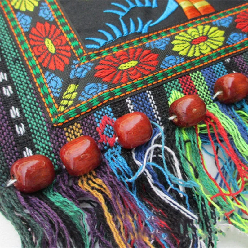 Hmong винтажный китайский национальный стиль Этническая сумка на плечо вышивка Бохо хиппи-кисточка сумка-тоут