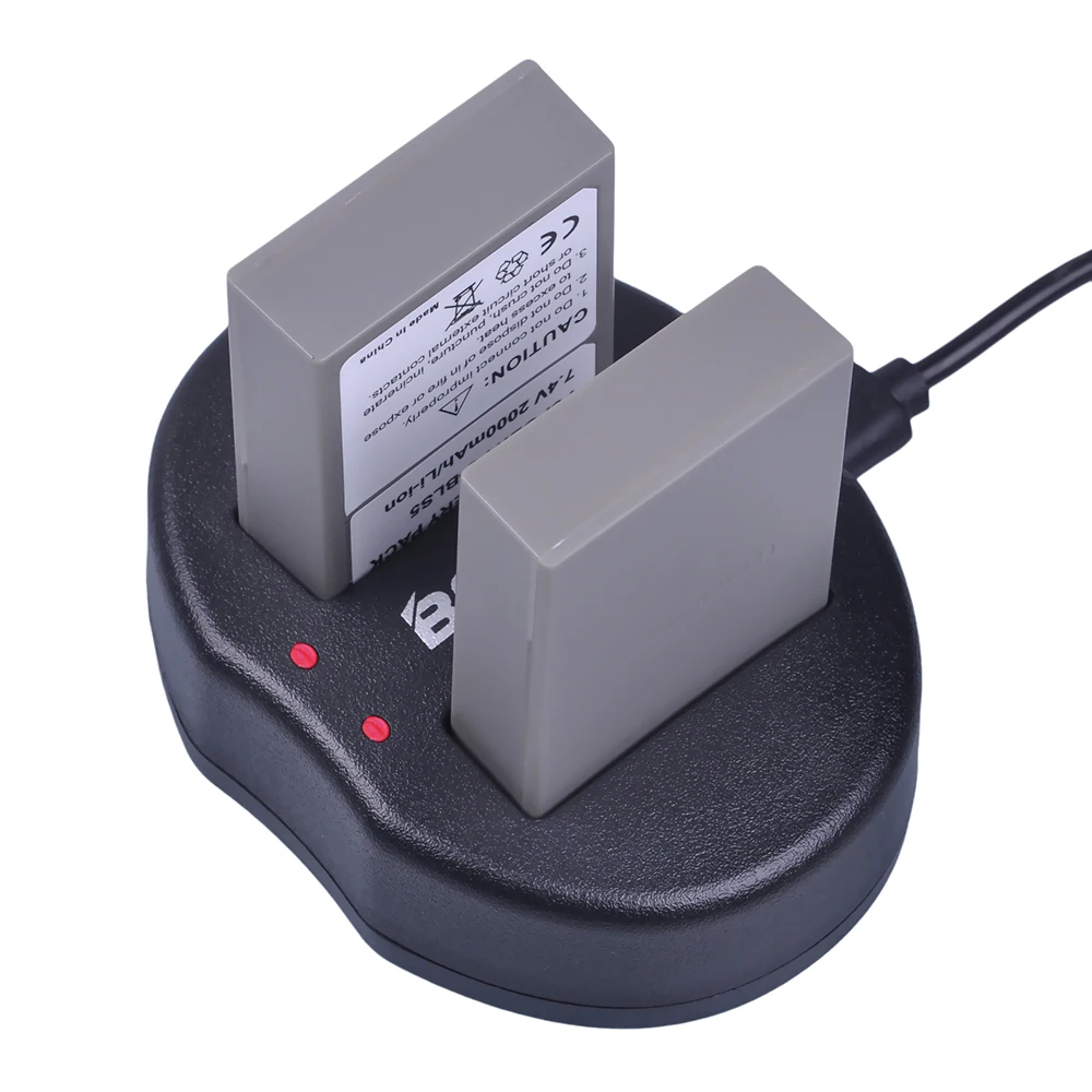 1pc PS-bls5 BLS5 BLS 5 BLS-5 Аккумулятор для камеры с двумя USB-портами Olympus | Электроника