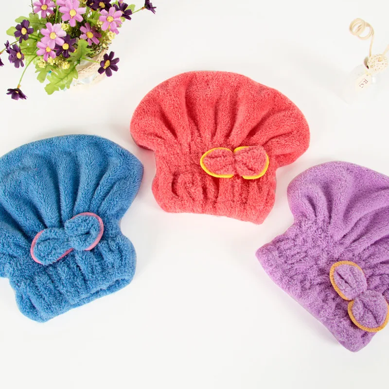 4 цвета микрофибра Твердые быстро сухие волосы тюрбан волос шляпа Дамы Девушки Женщины Крышка Купальный сушки полотенце головной убор полотенце