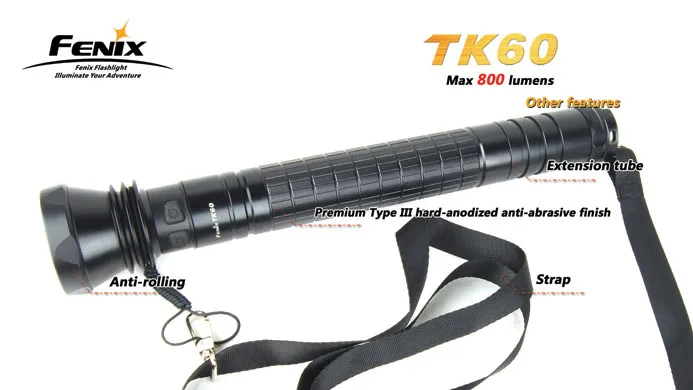 Fenix TK60 Flashlight Cree XM-L LED Torch 800 Lumen 6 Modes High Power Rescue Search | Лампы и освещение