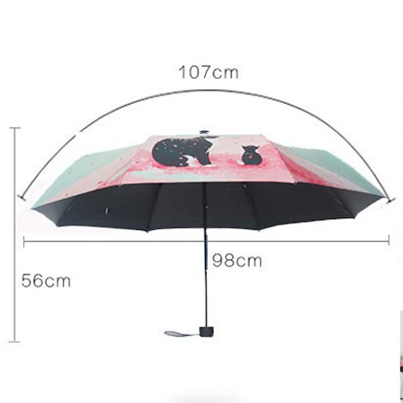 

YADA Cats pattern Charms Folding Umbrella Rain Women uv High Quality Umbrella For Womens brand Windproof Custom Umbrellas YS162
