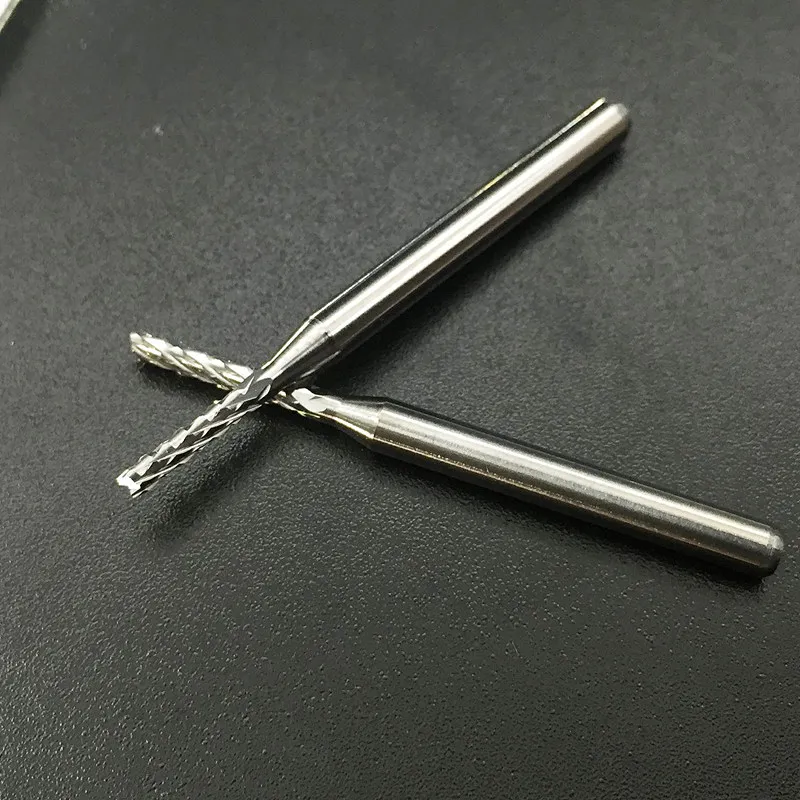 10pcs PCB milling cutter 0.4mm-3.175mm fish tail corn tungsten carbide mini end mill engraving | Инструменты