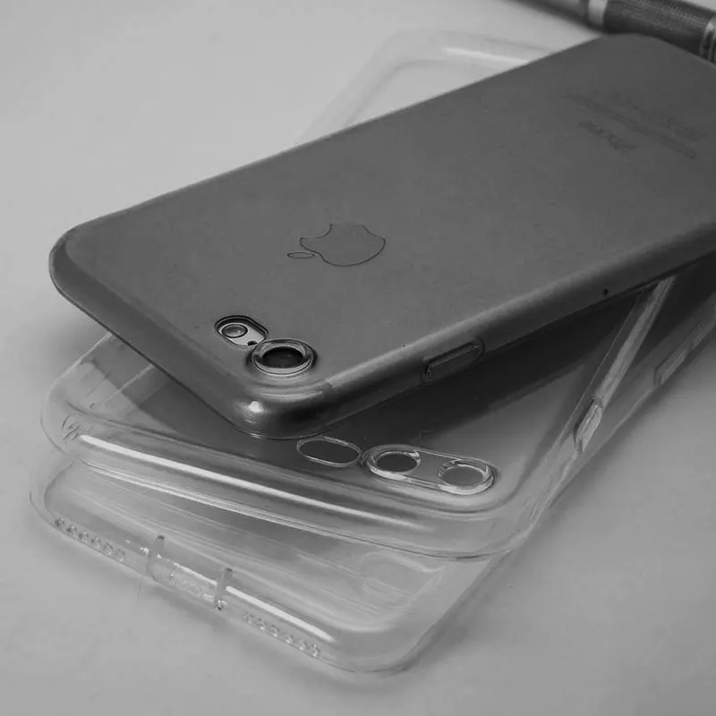 Ультратонкий Прозрачный чехол с заглушкой от пыли для iPhone 7 7Plus из мягкого ТПУ