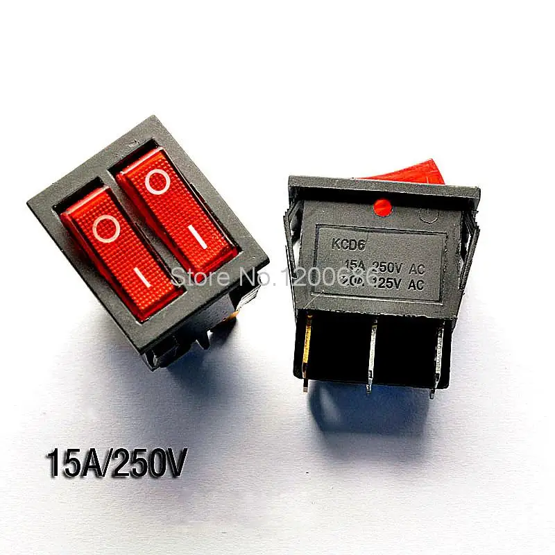

Dual 6 - pin red light with boat switch KCD8 212N KCD2 15A / 250V