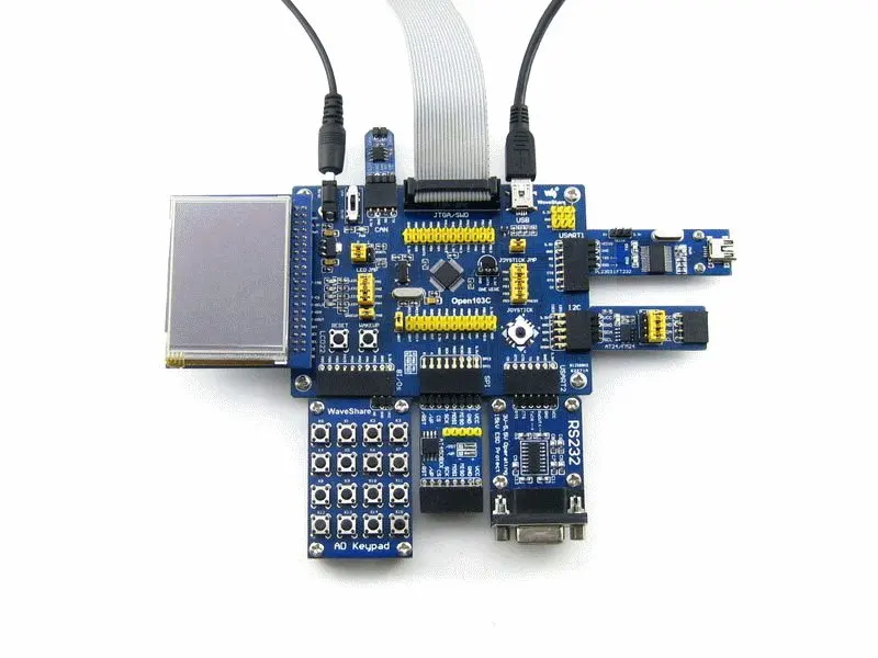 Open103C посылка A = STM32 комплект макетной платы STM32F103CBT6 STM32F103 ARM Cortex-M3 + 2 дюйма 320x240 Touch LCD