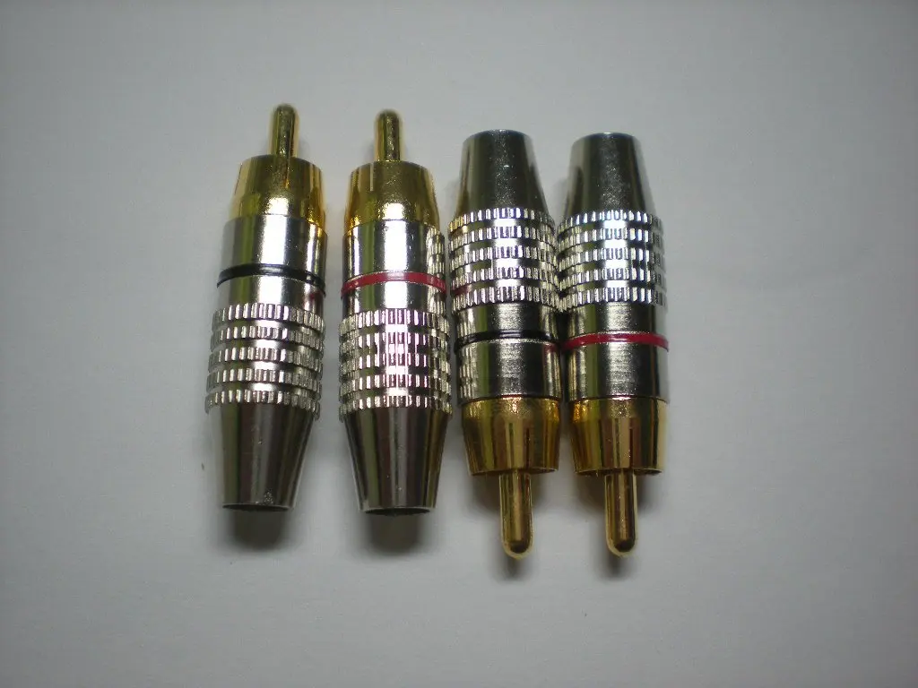 RCA штекер аудио видео замок кабель Разъем позолоченный 45 мм 100 шт в партии Высокое