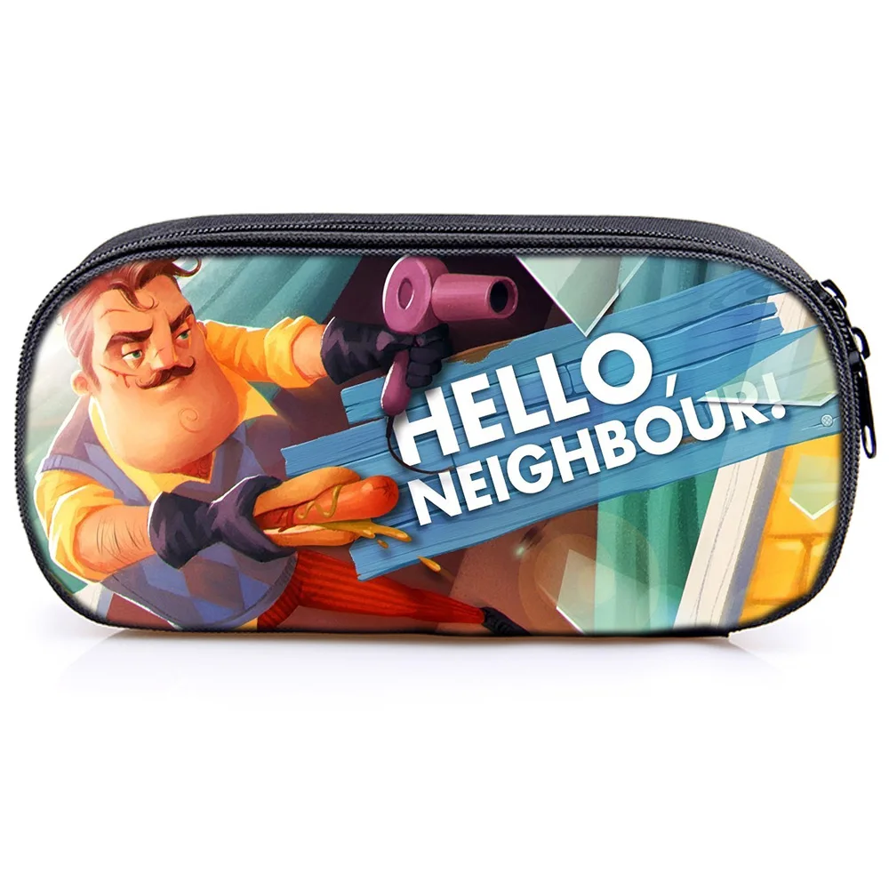 Милый детский чехол-карандаш с надписью «Hello neighior», модный высококачественный милый Футляр для канцелярских принадлежностей, сумки для косметики для мальчиков и девочек