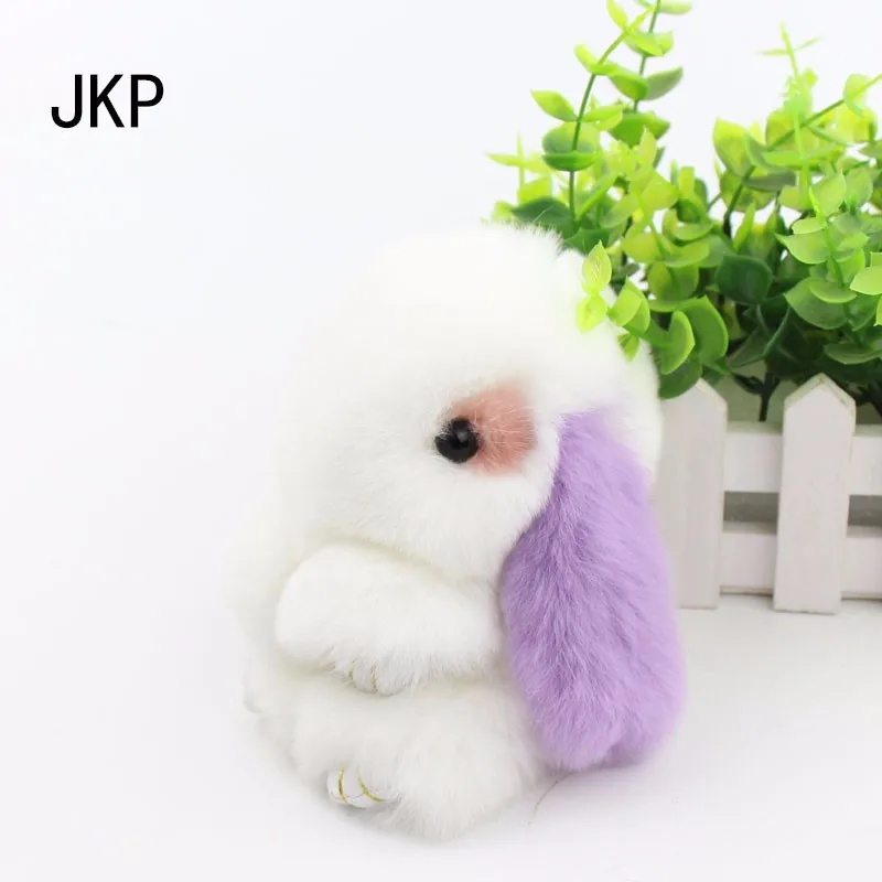 2018 мех кролик брелок лак для волос pom кроличья шерсть игрушка кукла ключей 13 см