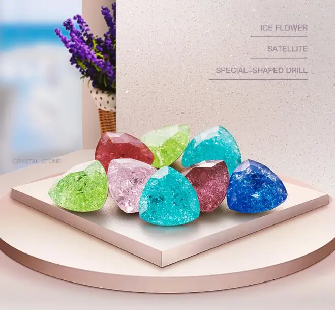 

WWJ 12 мм 20 шт. K9 кристалл толстые треугольные Необычные камни заостренный стеклянные кристаллы Ледяной цветок для изготовления ювелирных изд...