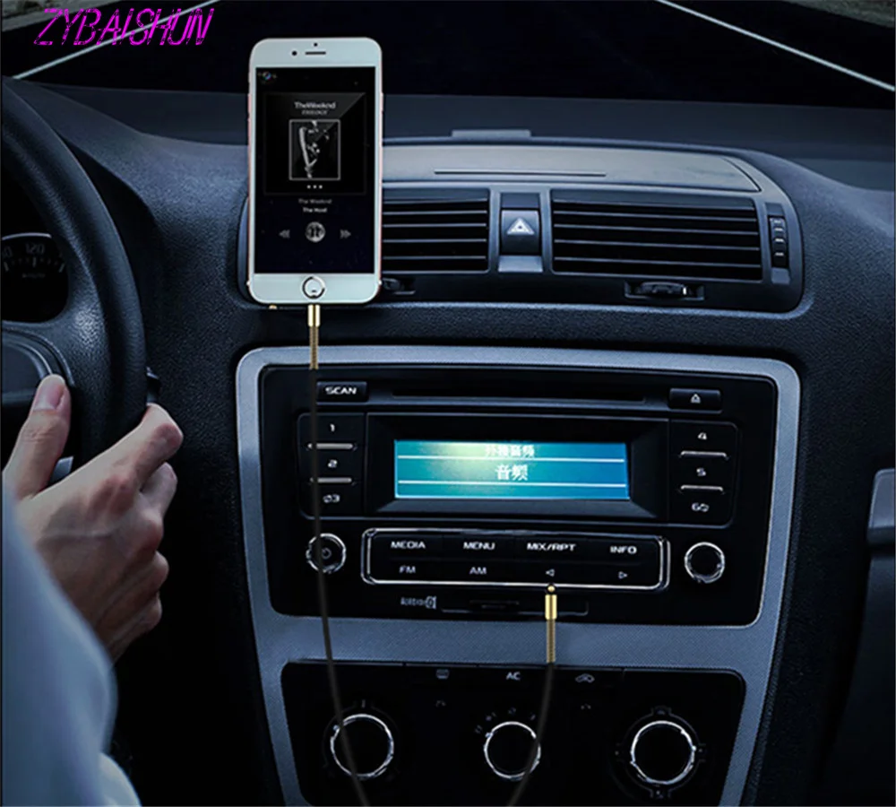 Нейлоновый аудиокабель с разъемом Aux для автомобиля Kia Hyundai Mazda 2 3 5 6 CX7 CX9 Atenza Axela 1