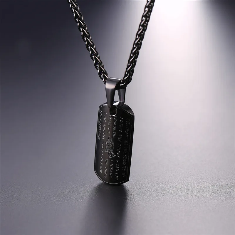 Ожерелье с молитвенными руками U7 серебряного цвета из нержавеющей стали хип хоп