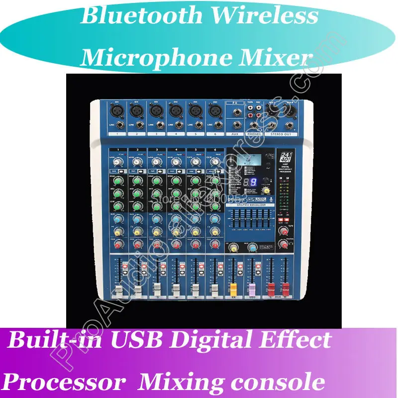 Микшерная консоль MICWL с 6 канальным Bluetooth караоке микшерный миксер USB 24 битный DSP