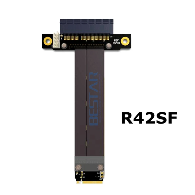 Riser PCIe PCI E x4 To M.2 NGFF NVMe Key M key Card Express 4x Gen3.0 32G/bps удлинитель ленточного кабеля 1 фута 2 3