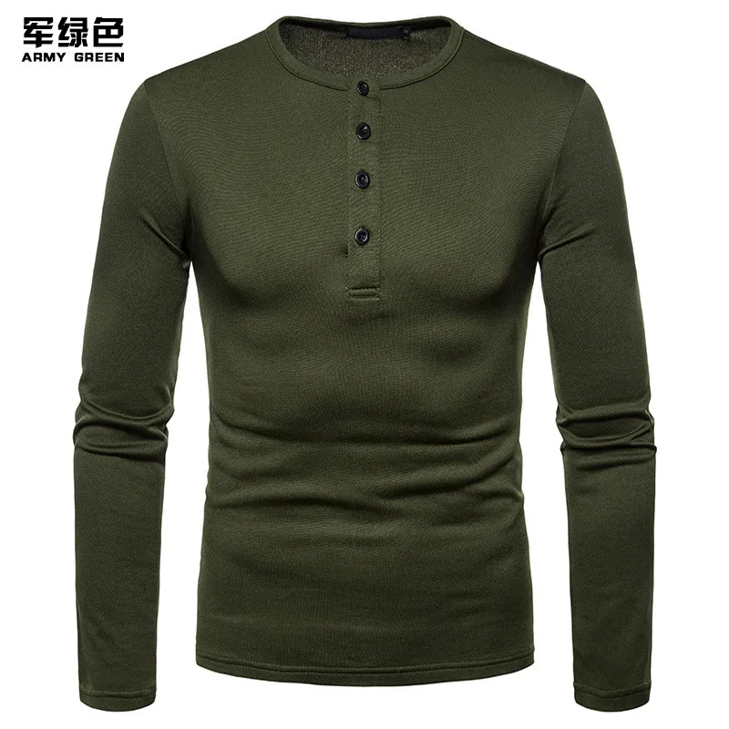 Sale Solid Color Wild Casual Men's Large Size Long-sleeved T-shirt Bottoming Shirt 2018 Drunk New Hot | Мужская одежда