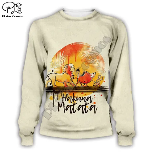 sweatshirt Мужские и женские толстовки с рисунком короля льва, с 3D принтом, осенняя толстовка с капюшоном и длинными рукавами, пуловер с героями мультфильмов - Цвет: sweatshirt