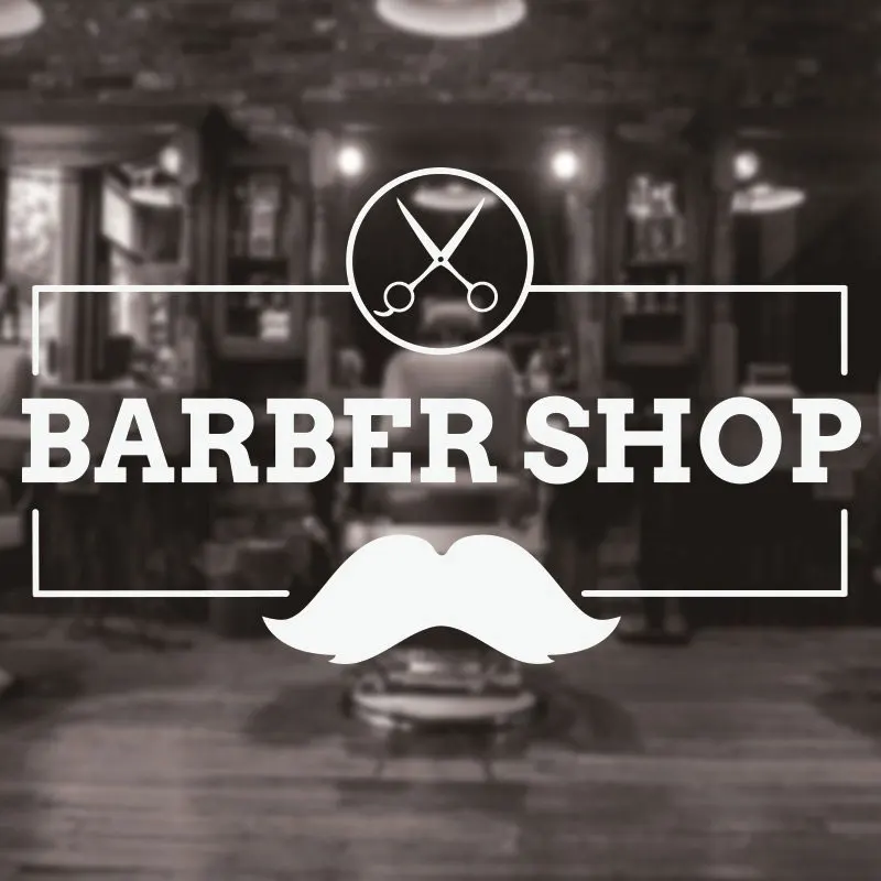 

Barbershop Sign Haircuts and Shaves Vinyl Wall Decal Sticker Barber Shop Wall Decor Murals Art Design Window Men Hair Logo 3W11