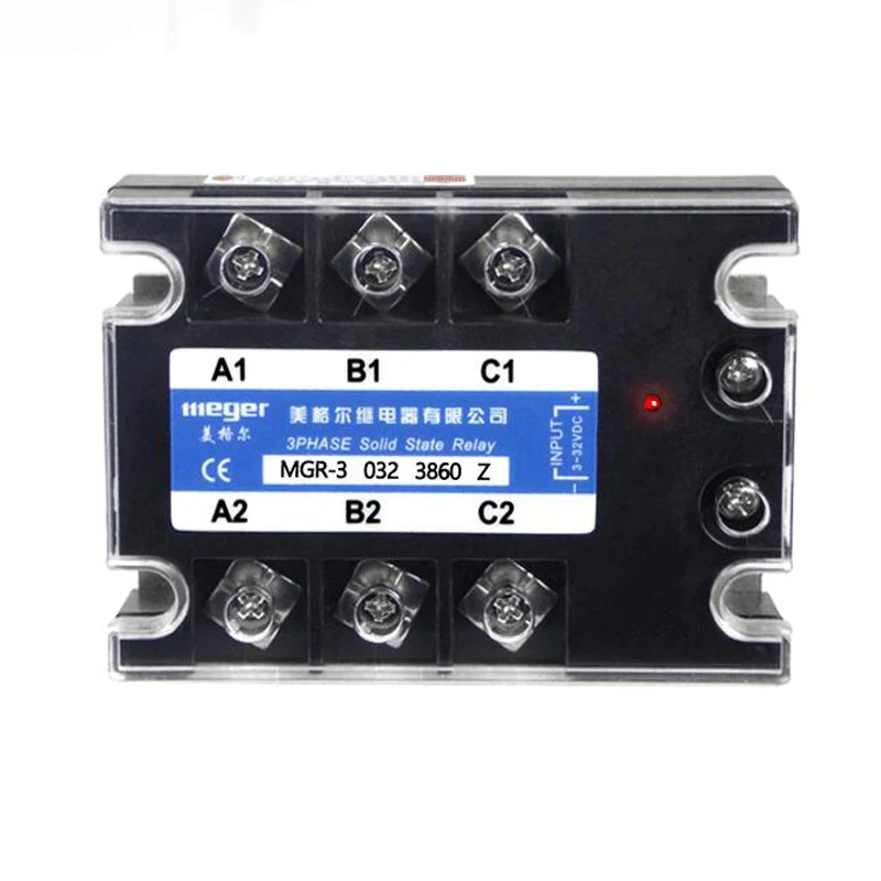 SSR 60A 80A 100A 120A трехфазный твердотельный релейный модуль вход 3-32VDC выход 24-380VAC DC-AC