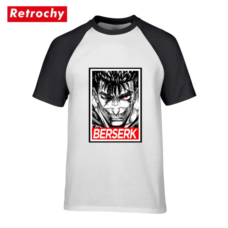 Gutts Berserk футболка с героями мультфильмов Мужская короткими рукавами и