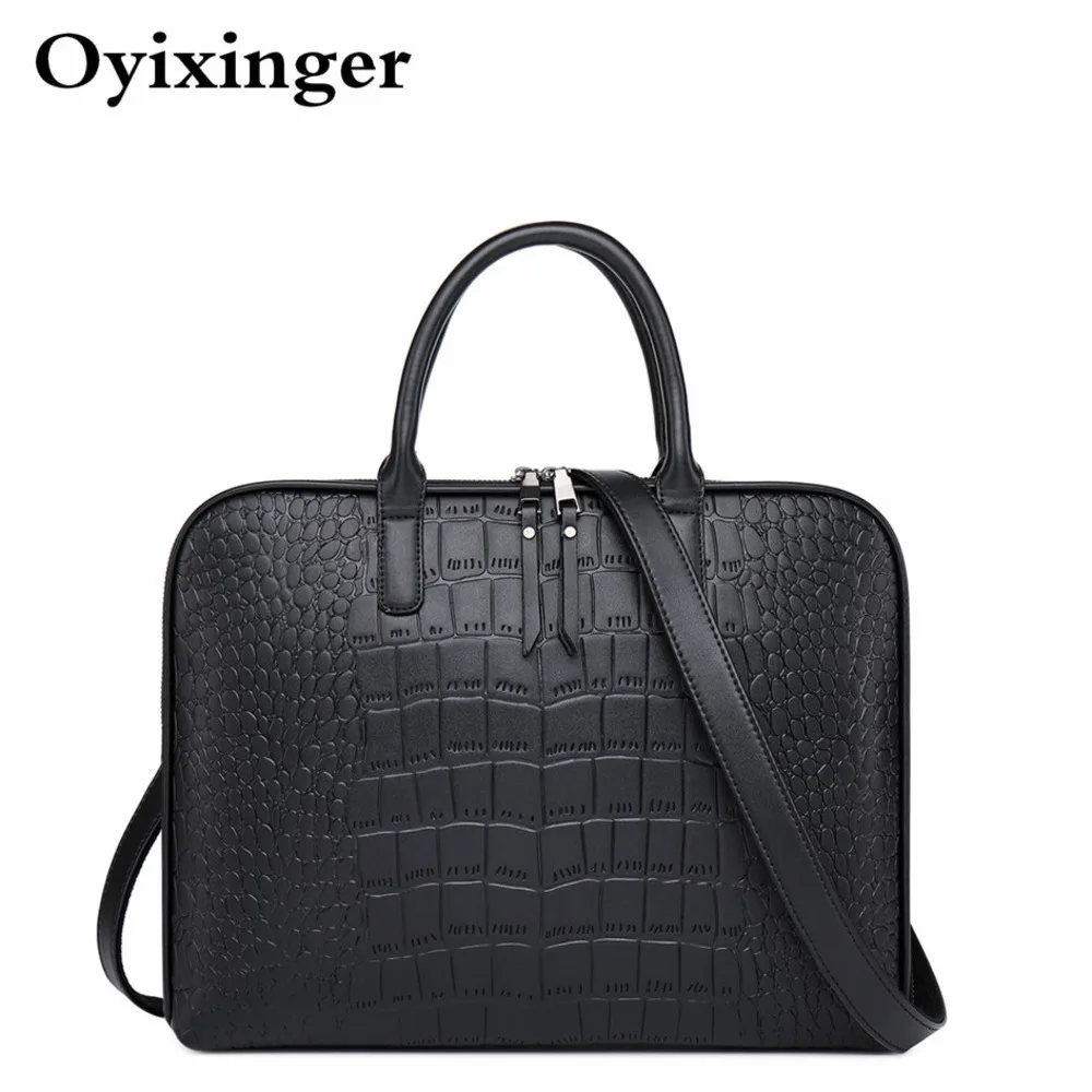 Black New Girls Shoulder Office Laptop Bags For Women Leather Business Briefcase Woman Laptop Handbag 13" 14" 15 Inch For Macbook Air - Цвет: Black
