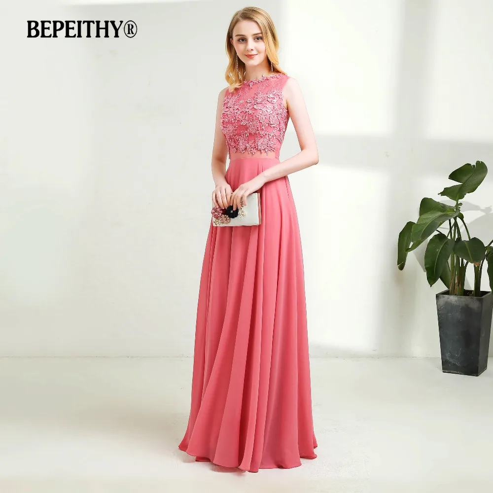 Вечернее платье BEPEITHY длинное вечернее элегантное кружевное с прозрачной спинкой