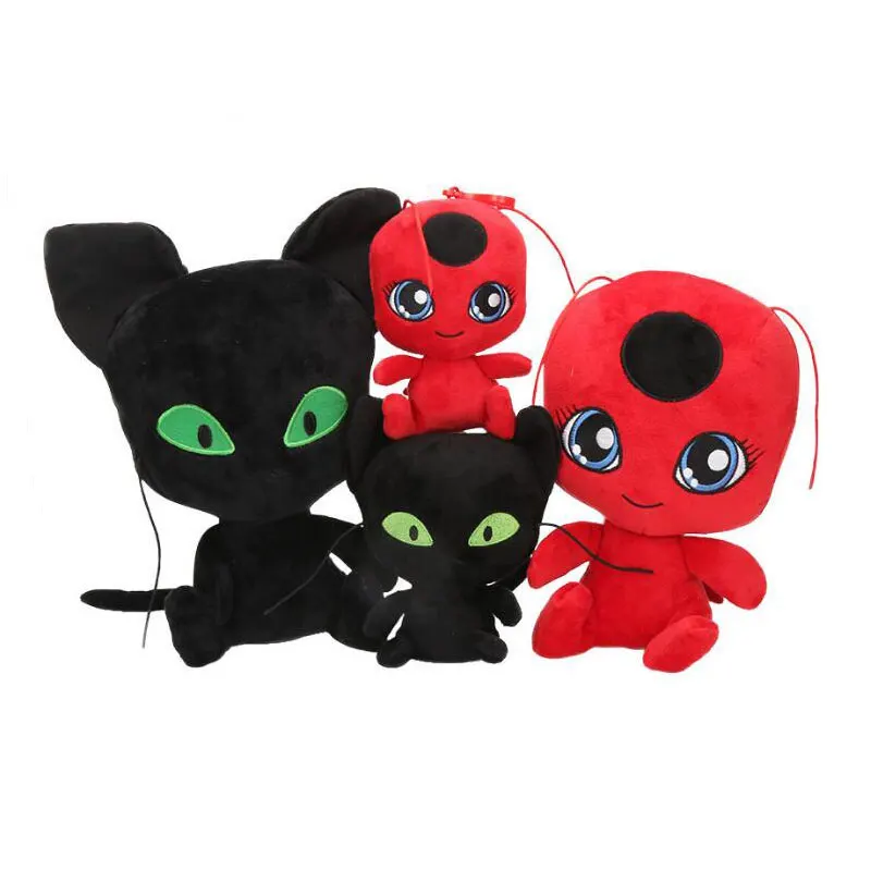 Божья коровка и Кот Нуар Juguetes Мягкая кукла Божья коровка Адриен маринетт плагг Тикки плюшевая игрушка